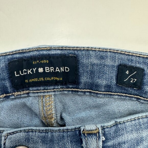 Lucky Brand Sweet Straight Raw Hem Women's size 4 Medium Wash Blue Denim jeans - Picture 3 of 6